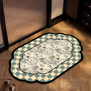 Sàn phòng tắm phong cách cổ xưa với thảm sàn siêu thấm Thảm chân đất diatomaceous ở lối vào phòng tắm - Product Image 1