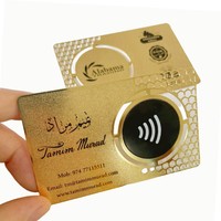 Carte de visite intelligente NFC sans contact de luxe, médaille personnalisée, carte numérique en métal NFC