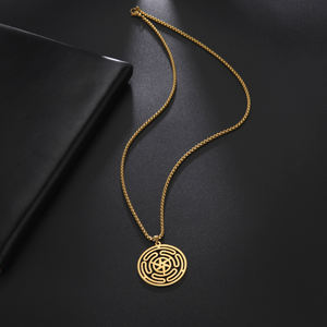 Talismán de Acero Inoxidable con Símbolo de la Triple Luna, Rueda de Hécate <span class=keywords><strong>Vikinga</strong></span>, Bendiciones y Prosperidad, Venta al por Mayor de Fábrica - Product Image 4