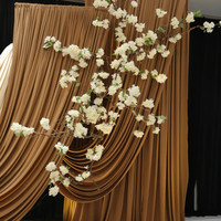 Rideau de fond en soie de lait de haute qualité, draperies sans plis pour la décoration de mariages, de fêtes et d'événements