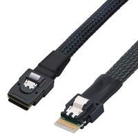 Câble SFF-8654 4i vers SFF-8087 12 Gb/s SlimSAS 38 broches vers Mini SAS 36 broches pour serveur HBA RAID 0,5 m