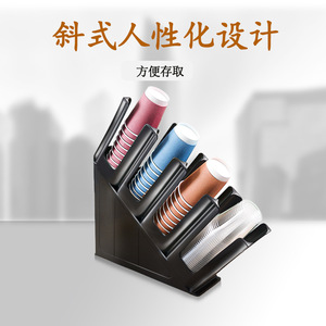 Coffee Cup Holder Storage Rack Rectangle Standing Type Diagonal Four Grids Paper Media Box For Shop Use - Product Image 4