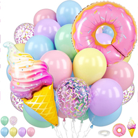 Kit de guirlande de ballons pastel sur le thème des beignets glacés, décoration de fête pour enfants, anniversaire, baby shower, ensemble de décoration de fête sucrée