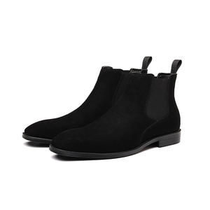 Bottes <span class=keywords><strong>Chelsea</strong></span> pour hommes en daim noir sur mesure de luxe, vente en gros, personnalisation - Product Image 2