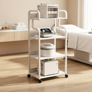 Beauty Salon Wooden Trolley 4-Wheel Mobile Cart for Skin Management Plastic Surgery Tools Living Room <b>Bathroom</b> Use Modern Design - Product Image 1