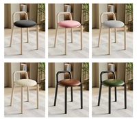 Tabouret rond en métal de luxe nordique, chaise de table à manger moderne et simple, tabouret de maquillage élégant pour la maison
