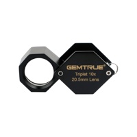 Professional 10X Triplet Diamond Loupe 20.5mm Jewelry Magnifier Optical Inspection Tool with Leather Case