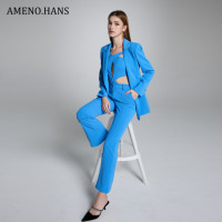 Vente flash - Couleurs unies disponibles - Vêtements de bureau pour femmes - Blazer formel et de soirée unique en polyester pour femme