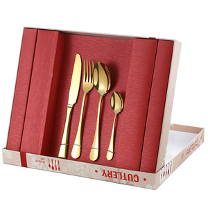ชุดช้อนส้อมสแตนเลส Pei Jiale 24 ชิ้น กล่องของขวัญคริสต์มาส ชุดอาหารค่ำที่ทนทาน - Product Image 5