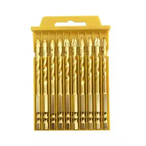 10pcs brocas de diamante Cruz Cabeça de Vidro Bits Broca para vidro Da Telha da porcelana telha cerâmica