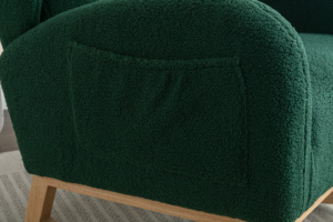 Velvet Modern Electric Rocking Chair Tufted High Back Upholstered Accent <b>Armchair</b> Living Room Bedroom Home Office Hotel - Product Image 5