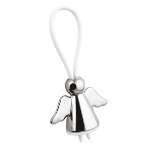 Portachiavi con Cavo in PVC Bianco e Moschettone in Metallo e Ferro Senza Scatola - Product Image 1