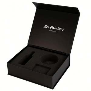 Caja de regalo con logotipo personalizado Negro Grande, caja de embalaje de cartón rígido duro con cierre magnético, caja de papel para ropa de lujo - Product Image 3