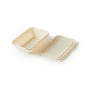 Boîte à lunch jetable biodégradable en amidon de maïs avec compartiments, blanche, 20,3x20,3cm - Vente chaude, prix d'usine - Product Image 3