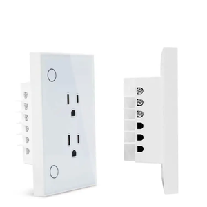 Prise murale intelligente WiFi double, interrupteur mural WiFi, prise murale intelligente WiFi US pour la maison - Product Image 1