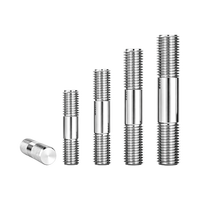 304 Stainless Steel Double End Stud Bolt Double Head Metric Thread Rod Bar Screw M6-M16 Plain Finish GB901