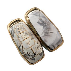 Jade TPU voiture clé étui couverture protecteur Fob adapté pour Ford Fusion Mustang F150 Edge Explorer <span class=keywords><strong>Lincoln</strong></span> MKZ 5 boutons porte-clés de voiture - Product Image 1