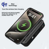 Batterie externe magnétique sans fil semi-solide 65W PD3.0 à charge rapide avec câble rétractable 10000mAh, affichage LED, Type-C, portable