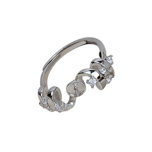 Anneau ouvert en argent S925 fait main, version coréenne, anneau de bouche ouverte, 7-8 perles, accessoires de bijoux DIY, support vide pour bouche ouverte - Product Image 5