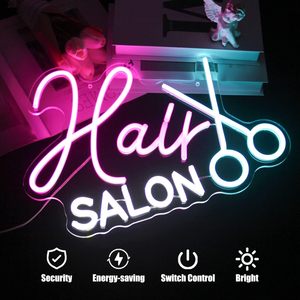 Enseigne néon LED en acrylique pour salon de coiffure, motif barbier, alimentée par USB, enseigne publicitaire pour salon de beauté et barbier - Product Image 5