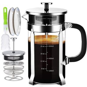 Cafetière à thé et à café pour la maison, en verre borosilicate, cafetière à piston de haute qualité - Product Image 1