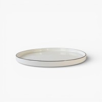 Nouvelle vaisselle en porcelaine de style nordique en céramique blanche avec bordure noire classique, service de table pour hôtel, pour un usage quotidien