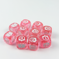 Dés acryliques polyédriques transparents à 6 côtés personnalisés de haute qualité 12/14/16mm coins arrondis forme carrée colorée pour le jeu