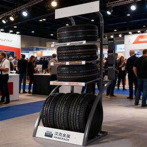 PCR轮胎展示架轮胎店广告促销储物架Q235钢黑色粉末涂层独立式 - Product Image 1