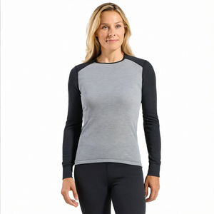<b>Women</b> <b>Thermal</b> Shirt Long Sleeve Two Tone Slim Fit Top Raglan Sleeve Athletic Fit Lightweight <b>Thermal</b> fabric Wholesale Supply - Product Image 1