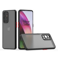 Peau Sentiment Contraste Couleur Givré Couverture de Téléphone Dur PC Silicone Téléphone Cas pour One Plus 9 Pro