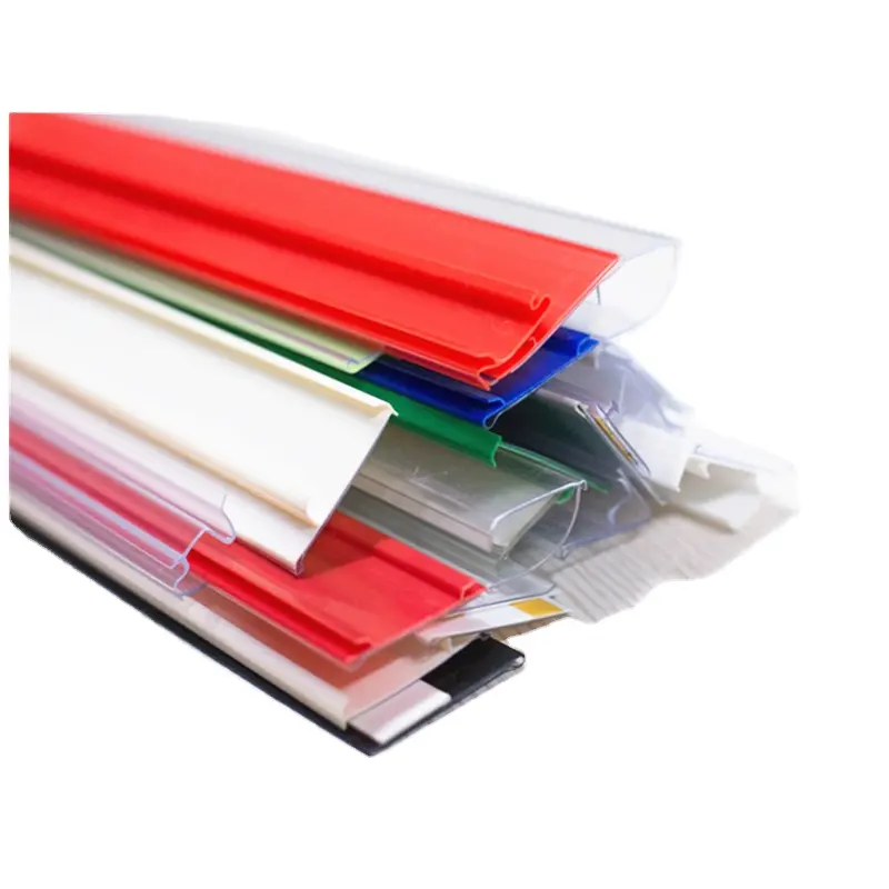 plastic PVC self-adhesive flat store extruded data strip supermarket price label holder shelf price tag ticket holder