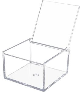 Large <strong>Clear</strong> Acrylic Box Hinged Lids Transparent Square Cube Storage Organizer Containers Easter Wedding Candy Display Racks - Product Image 1