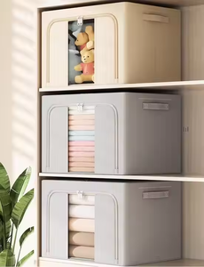 2024 Thiết Kế Mới Phong Cách Châu Âu Có Thể Gập Lại Quần Áo Lưu Trữ Hộp Thép Khung Thực Tế Gấp Quần Áo Tổ Chức Nhà Bếp Túi Sử Dụng - Product Image 3