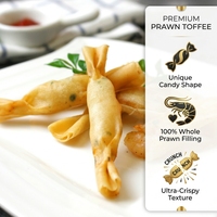 Rouleau de printemps au toffee de crevettes - Garniture 100% crevettes entières, apéritif torsadé à la main en forme de bonbon, dim sum de fruits de mer surgelés pour la restauration