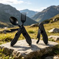 Ensemble de couverts de camping en acier inoxydable pour pique-nique en plein air, cuisine moderne, vaisselle écologique, couteau, fourchette, cuillère, baguettes