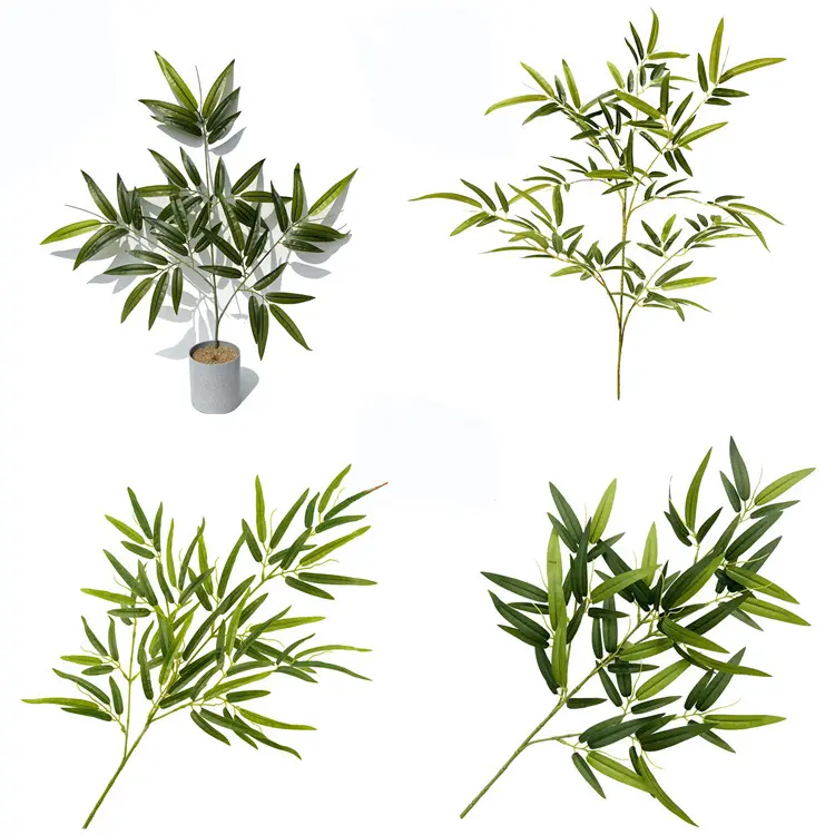 Best quality Artificial bamboo leaf Plant flower leaves touch natural faux foliage indoor outdoor home decor