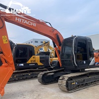 Excavatrice sur chenilles Hitachi 120 d'occasion du Japon, faible nombre d'heures de travail, 12 tonnes, avec godet de 0,52 m³, moteur Isuzu authentique de 66 kW, pour la construction