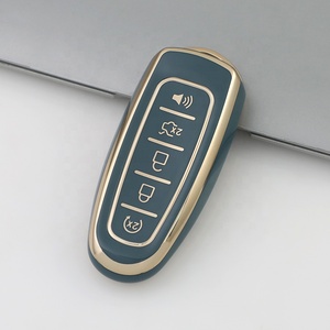 Housse de clé de voiture en TPU Gold Edge avec porte-clés pour Ford Territory 2023 <span class=keywords><strong>2022</strong></span> <span class=keywords><strong>Titanium</strong></span> EV Key Keyless 3 Button Car Key Holder - Product Image 6