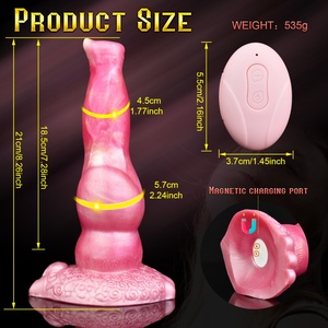 YOCY Silicone Fantasy Dog Knot Penis With Suction Cup Wireless Control Telescoping <b>Vibrating</b> Dildo Anal Plug for Women Men - Product Image 6