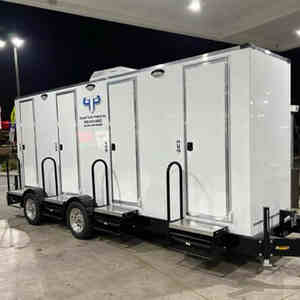 Banheiro plástico do reboque luxuoso portátil móvel luxuoso do banheiro com chuveiro para eventos dos casamentos feitos do painel do sanduíche para parques - Product Image 4