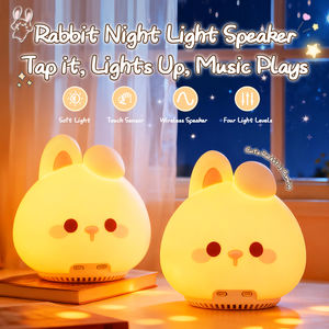 Lámpara de Conejo Adorable, Luz Nocturna, Altavoz Inalámbrico, para Dormitorio de Niña, Silicona, Kawaii, Decoración de Escritorio, Altavoz Inalámbrico de Conejo - Product Image 6