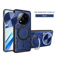 Etuis de téléphone portable pour objectif de caméra coulissant pour Xiaomi Redmi Note 14 13 Pro Plus 4G 5G porte-anneau béquille antichoc couvertures arrière