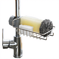 Égouttoir de cuisine en acier inoxydable écologique pour évier simple, support de rangement pour boissons, support de robinet, égouttoir à savon, porte-serviettes, fixation par boulons