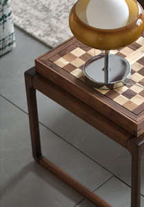 Modern Minimalist New Chinese Style Side <strong>Table</strong> North American Black <strong>Walnut</strong> <strong>Coffee</strong> <strong>Table</strong> Functional Chess <strong>Table</strong> with Checkerboard - Product Image 3