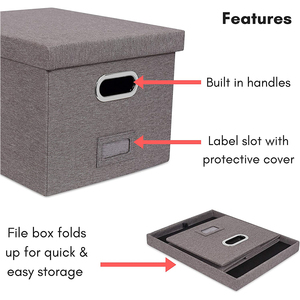 Chất Lượng Cao Có Thể Gập Lại Không Dệt Trang Chủ Trang Trí Lưu Trữ Cube Bin Vuông Tổ Chức Lưu Trữ <span class=keywords><strong>Box</strong></span> Cho Tập Tin Lưu Trữ - Product Image 3