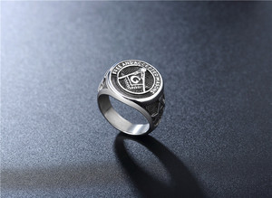 Anello Massonico Vintage in Acciaio Inossidabile di Alta Qualità per Uomo, Modello Master <span class=keywords><strong>Mason</strong></span> - Product Image 6