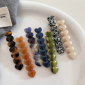 HC40106 Accesorio de Pelo de Acetato de Corazón Personalizado, Horquilla de Ácido Acético Ardiente A LA Moda de Corea, Horquilla Lisa Simple de Nuevo Diseño - Product Image 2