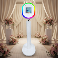 Touch Vision HY-LED06IPB – Cabine Photo Ovale Haut de Gamme en Aluminium pour Mariages et Événements, Installation Facile, Écrans 10.2, 10.9, 11, 12.9, 13 pouces