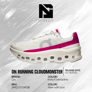 Zapatillas Deportivas de Lujo para Mujer Wmns on Running Cloudmonster Ivory Grenadine, Zapatillas para Correr para Damas - Product Image 6