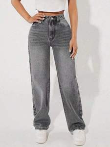 Pantalon droit pour <span class=keywords><strong>femme</strong></span> de haute qualité, respirant, à séchage rapide, coupe ample, jean décontracté à jambes larges, jean d'été - Product Image 6